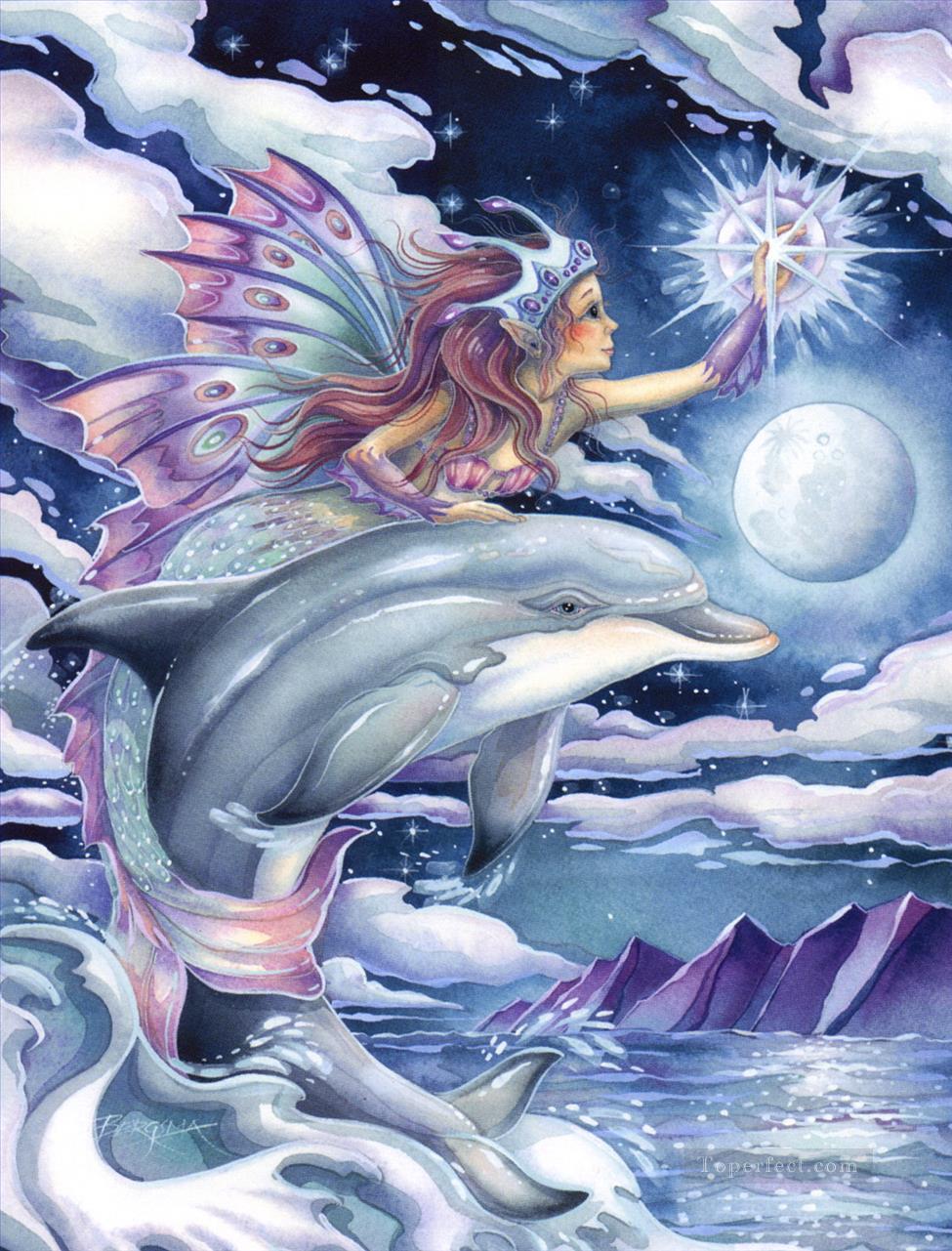 deseo a un delfín estrella Fantasía Pintura al óleo